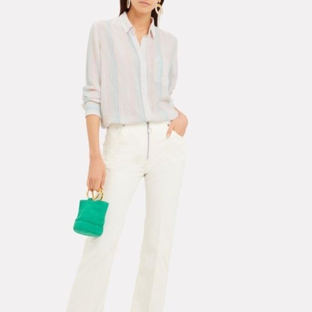 Rails Marbella Linen Blend Stripe Button Down Shi… - image 1